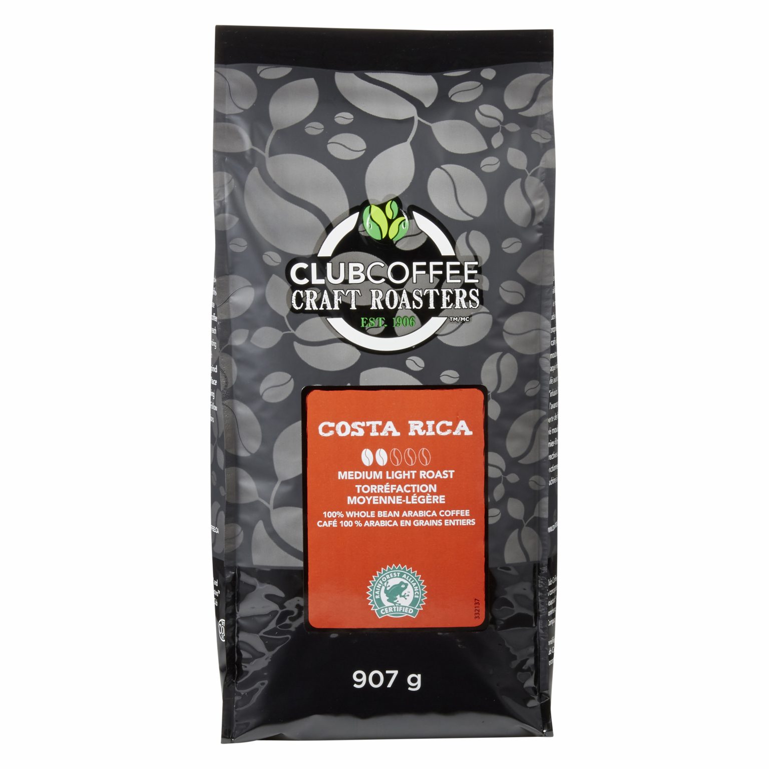 Craft Roasters Costa Rica Whole Bean Bag Club Coffee
