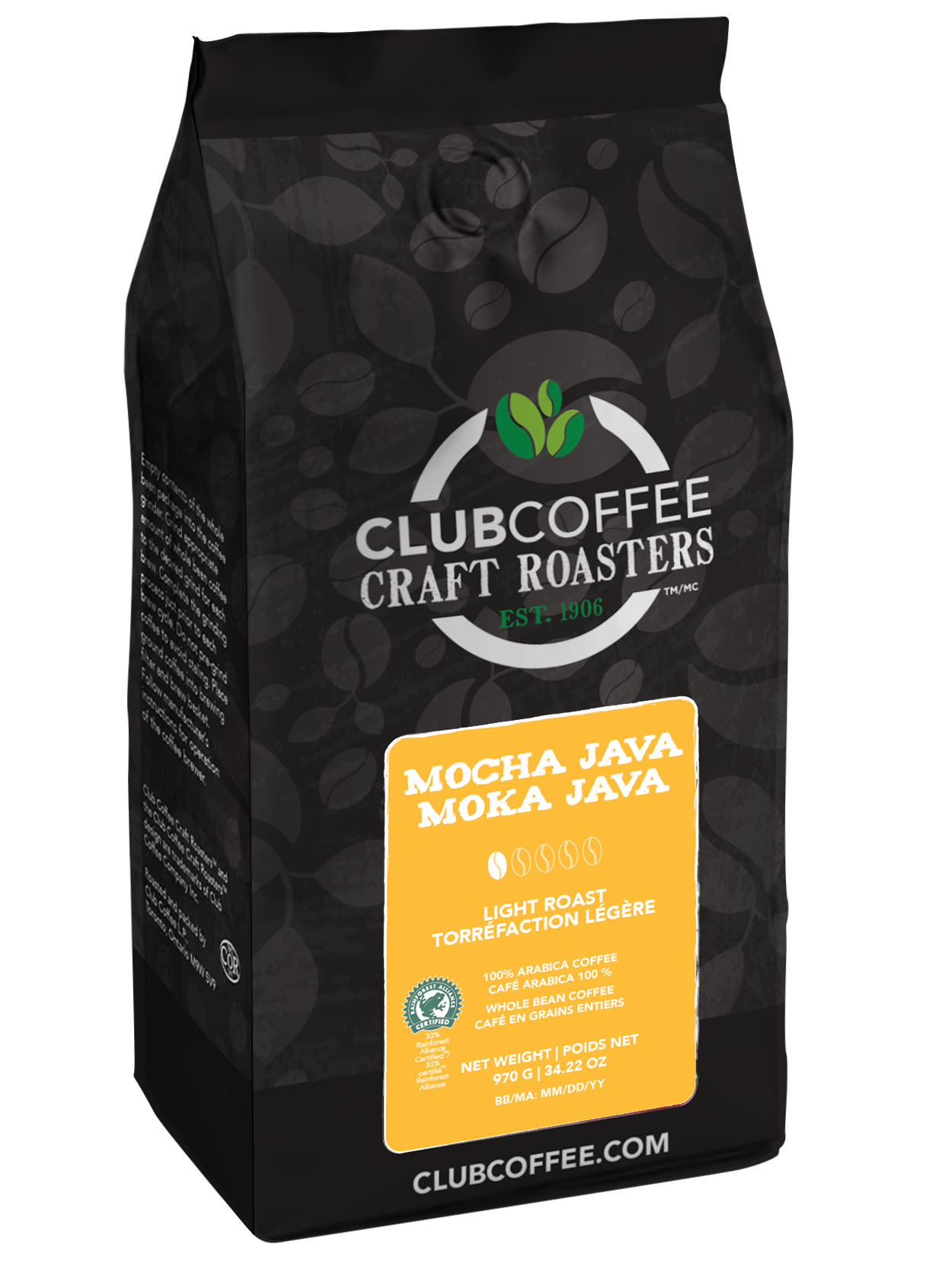 Craft Roasters Mocha Java Whole Bean Bag - Club Coffee
