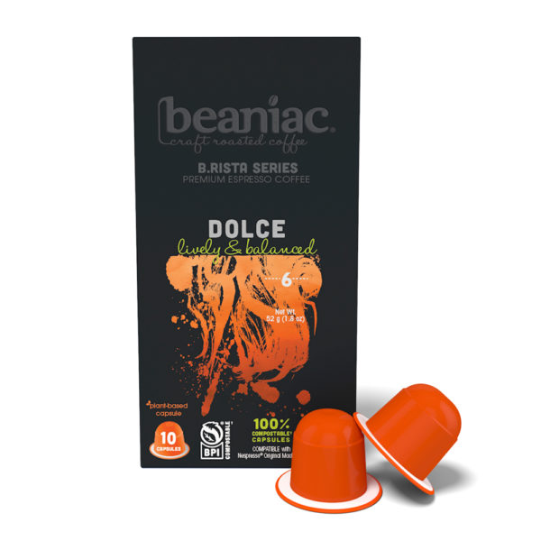 beaniac B.RISTA Series Dolce Medium Roast Espresso Capsules Pack